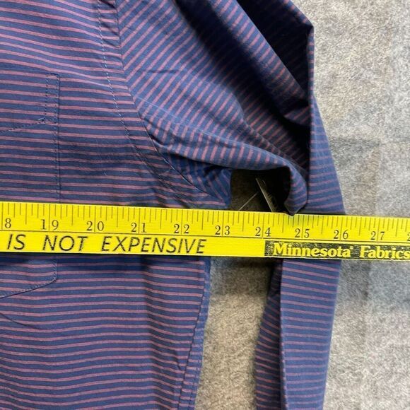 NWT GOODTHREADS Button Down Shirt Men’s XL Blue Red Stripe Poplin Slim Fit Work - Picture 7 of 14
